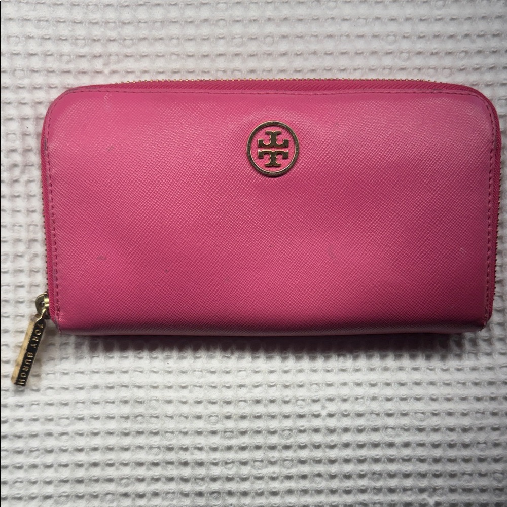 Tory Burch Fuchsia Zip-Around Wallet